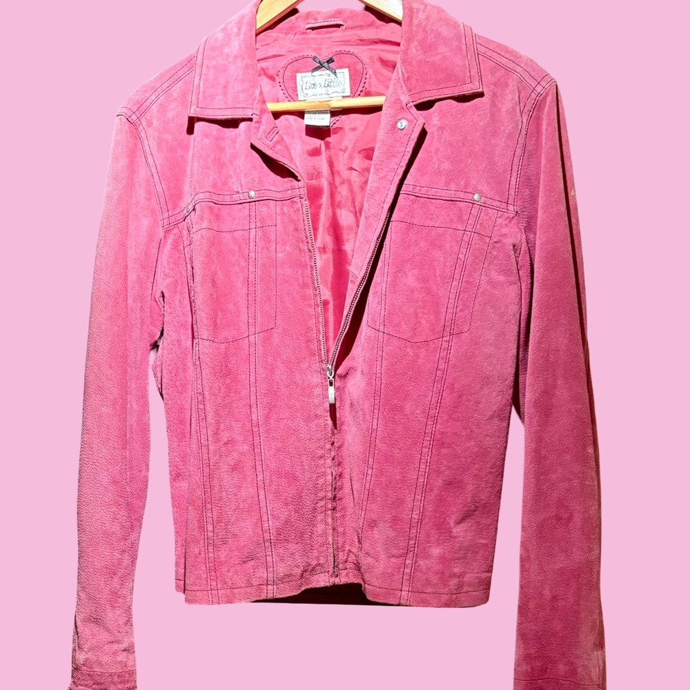 “Live a Little” Vintage Pink Suede Jacket